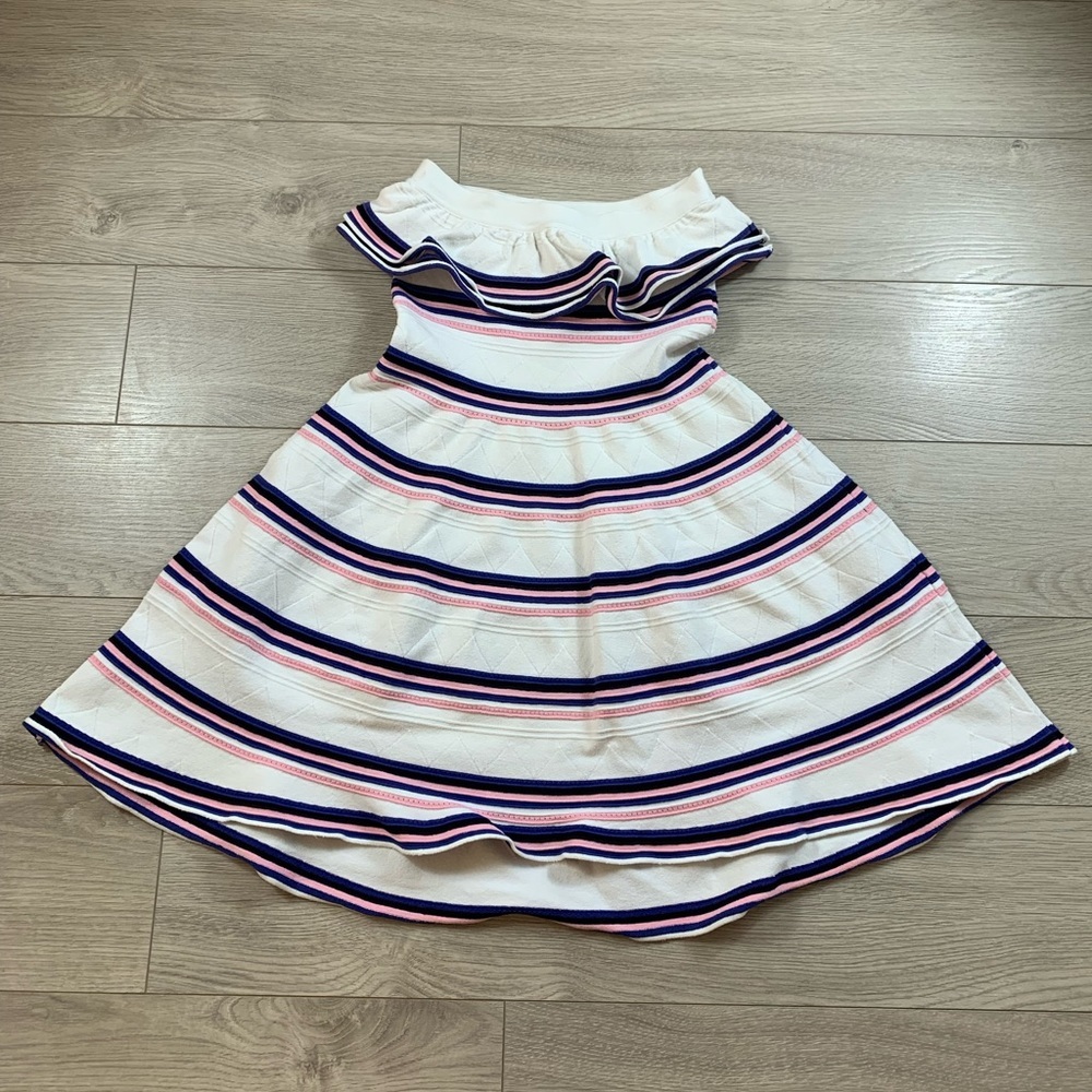 MSGM Stripe Strapless Ruffle Mini Dress - Picture 4 of 14